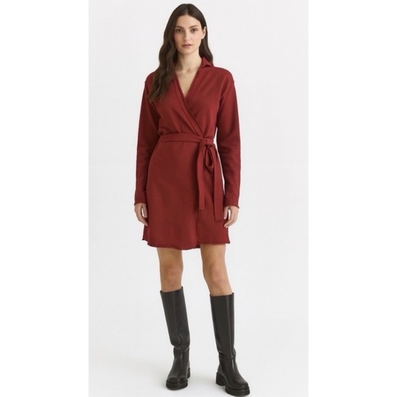 Frank & Eileen Dresses & Skirts - NEW! Frank & Eileen Willa Long Triple Fleece‎ Wrap Dress Women's Size Large Cran